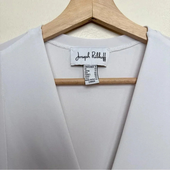 Joseph Ribkoff Womens 8  Casual Asymmetrical Hem V-neck Pullover In White - Picture 10 of 14